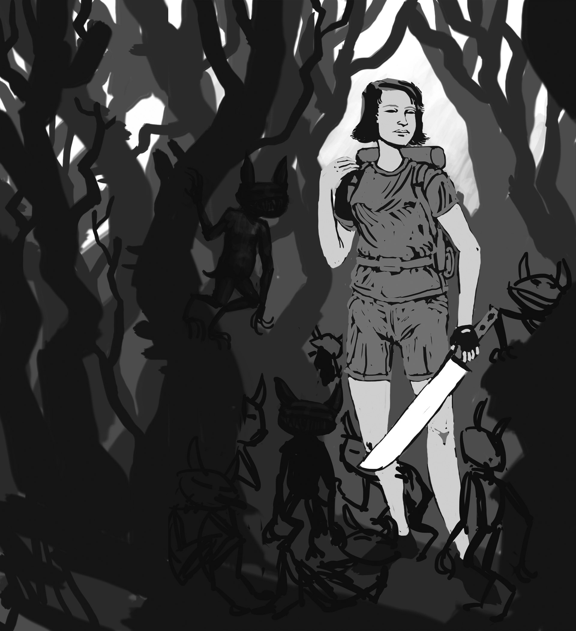 machete girl sketch